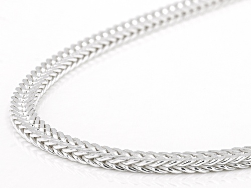 Sterling Silver Flat Diamond-Cut Foxtail Necklace - Size 18