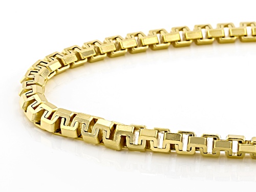 18k Yellow Gold Over Sterling Silver Box Link 30 Inch Chain - Size 30