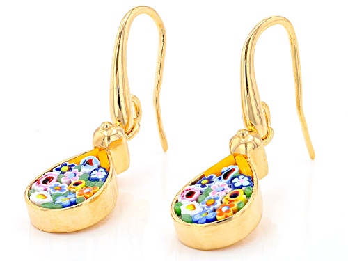 18k Yellow Gold Over Sterling Silver Mosaico Earrings