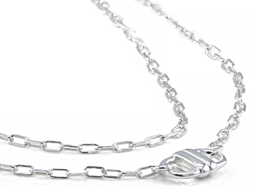 Sterling Silver 16 Inch Paperclip Layered Necklace - Size 16