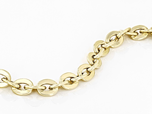 18K Yellow Gold Over Sterling Silver 9.5mm Rolo Link Bracelet - Size 8