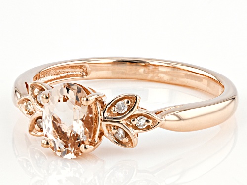 0.59ct Cor-De-Rosa Morganite(TM) And 0.03ctw White Diamond 10k Rose Gold Ring - Size 5