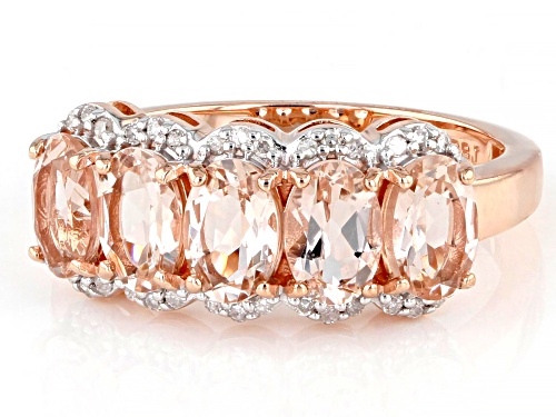 1.57ctw Oval Cor-De-Rosa Morganite™ With 0.08ctw Round Diamond Accent 10k Rose Gold Ring - Size 8