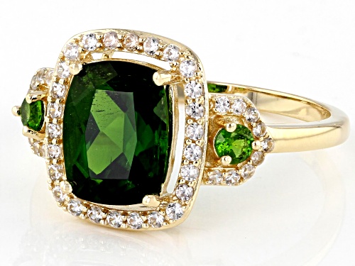 1.88ctw Chrome Diopside With 0.27ctw White Zircon 10k Yellow Gold Ring - Size 5
