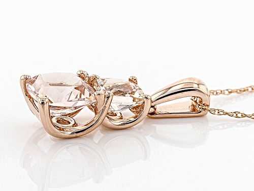 1.67ctw Square Cushion Cor-De-Rosa Morganite™ 10k Rose Gold Pendant With Chain