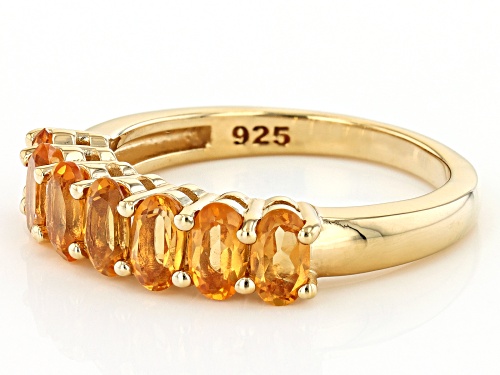 1.31ctw Oval Citrine 18k Yellow Gold Over Sterling Silver Band Ring - Size 7