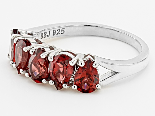 2.00ctw Pear shaped Vermelho Garnet™ Rhodium Over Sterling Silver Ring - Size 8