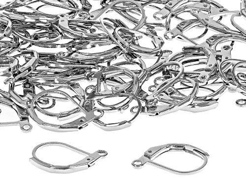 Leaver Back Ear Wire appx 13x10mm in Silver Tone appx 100 Pieces Total