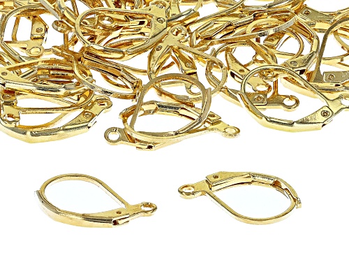 Leaver Back Ear Wire appx 13x10mm in Gold Tone appx 100 Pieces Total