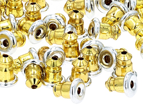 Bullet Earring Backs appx 5.5x4.5mm in Gold Tone 100 Pieces Total