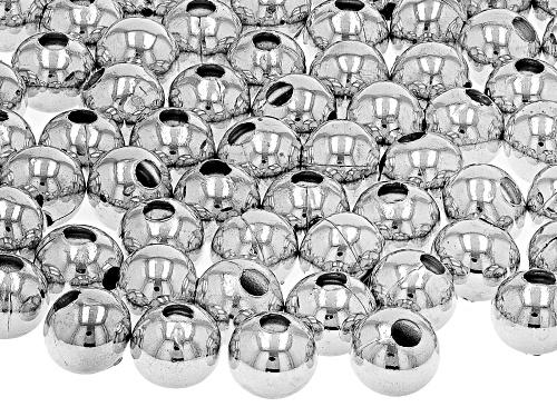 Metal Round Smooth Spacer Bead Kit in Silver Tone appx 8mm Contains appx 100 Pieces Total