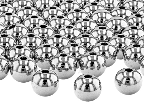 Stainless Steel appx 8mm Round Beads appx 100 Pieces Total