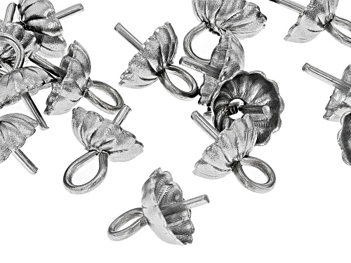 Stainless Steel Swirl Design Cup appx 6mm with Peg Findings appx 20 Pieces in Total