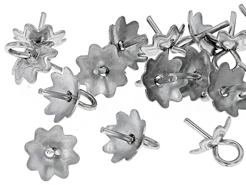 Stainless Steel Star Design Cup appx 6mm with Peg Findings appx 20 Pieces in Total