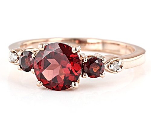 1.40ctw Vermelho Garnet™ And 0.01ctw White Diamond 18k Rose Gold Over Sterling Silver Ring - Size 9