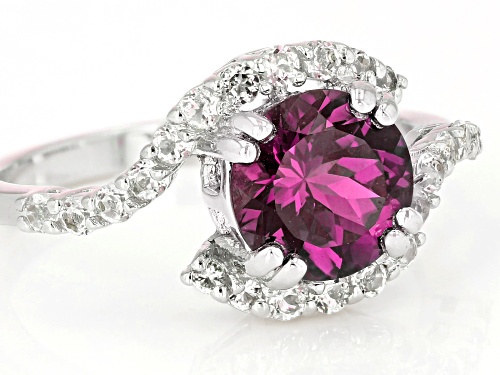 1.95ct  Lab Created Color Change Alexandrite & .49ctw White Topaz Rhodium Over Sterling Silver Ring - Size 10
