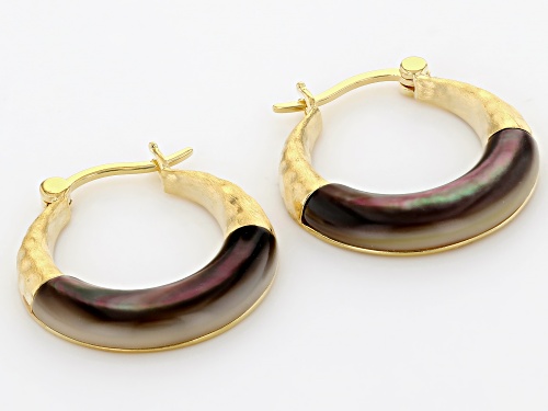 Tahitian Mother-of-Pearl 18k Yellow Gold Over Sterling Silver Earrings