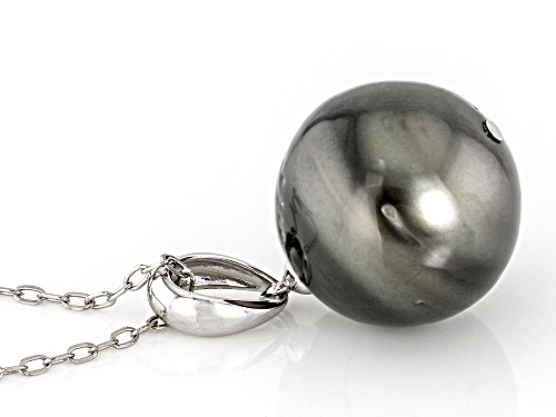 12-13mm Cultured Tahitian Pearl 14k White Gold Pendant