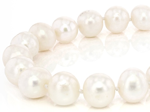 Genusis™ 12.5-13.5mm White Cultured Freshwater Pearl Rhodium Over Sterling Silver Necklace - Size 20