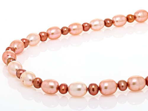 4mm & 6mm Cultured Freshwater Pearl 14k Yellow Gold Over Sterling Silver Necklace - Size 20