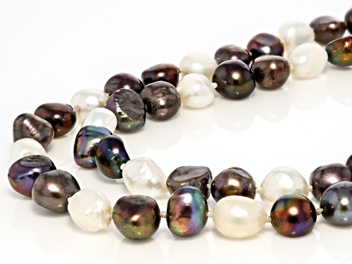 8-10mm Multi-Color Cultured Freshwater Pearl Endless Strand Necklace - Size 64
