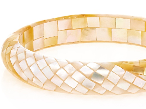 White And Golden South Sea Mother-Of-Pearl Bangle