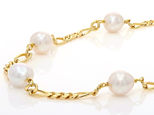 Genusis™ 8.5mm White Cultured Freshwater Pearl 18k Yellow Gold Over Sterling Silver 20 Inch Necklace - Size 20