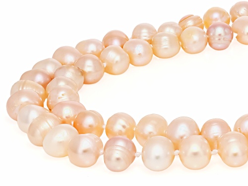 8mm Peach Cultured Freshwater Pearl 64 Inch Endless Strand Necklace - Size 64
