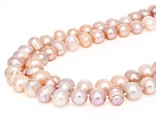 8mm Multi-Color Cultured Freshwater Pearl 64 Inch Endless Strand Necklace - Size 64