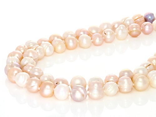 8m Multi-Color Cultured Freshwater Pearl 64 Inch Endless Strand Necklace - Size 64