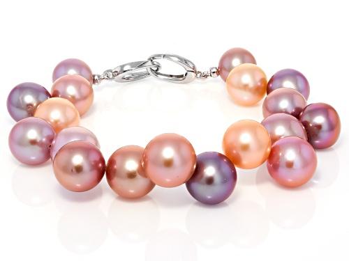 Genusis™ 9-11mm Multi-Color Cultured Freshwater Pearl Rhodium Over Sterling Silver Bracelet