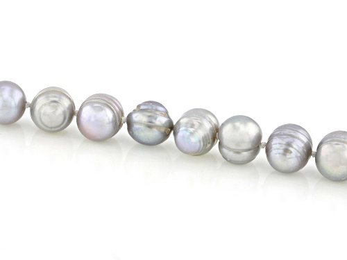 9mm Platinum Cultured Freshwater Pearl 80 Inch Endless Strand Necklace - Size 80