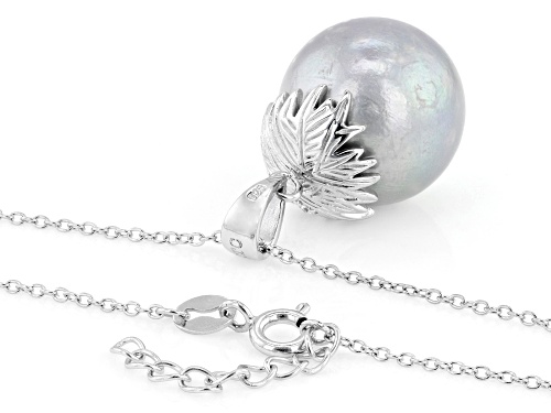 Genusis™ 16mm Platinum Cultured Freshwater Pearl & Bella Luce® Rhodium Over Silver Pendant/Chain