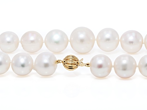 11-14mm White Cultured Freshwater Pearl 14k Yellow Gold 18 Inch Strand Necklace - Size 18