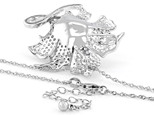 Genusis ™ 13mm White Cultured Freshwater Pearl With Topaz Rhodium Over Silver Pendant With Chain