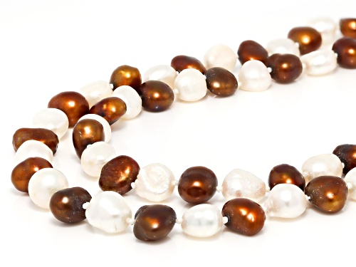 8-10mm Multi-Color Cultured Freshwater Pearl 64 Inch Endless Strand Necklace - Size 64