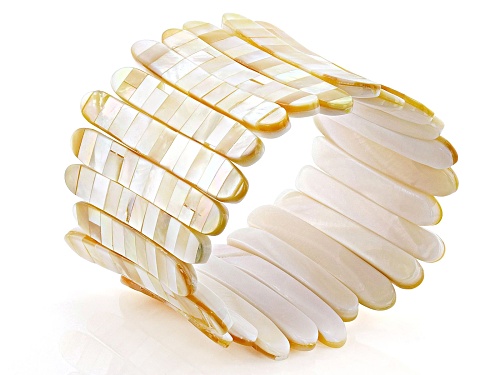 Golden South Sea Mother-Of-Pearl Stretch Bracelet