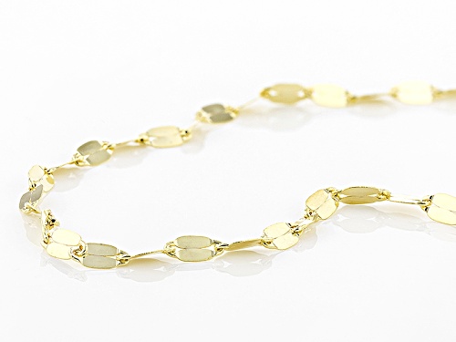 10k Yellow Gold Flat Mirror Cable 20 Inch Chain Necklace - Size 20