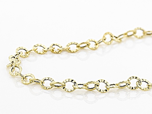 10k Yellow Gold Flat Textured Cable 18 Inch Chain Necklace - Size 18