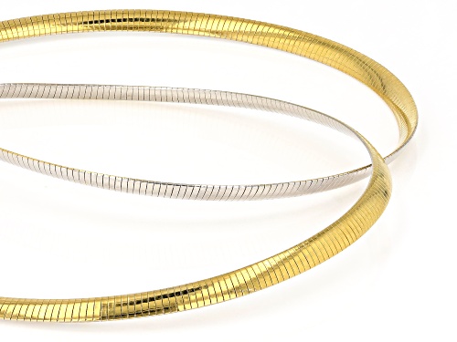 Splendido Oro™ 14K Two-Tone 4MM Reversible Omega 18 Inch Necklace - Size 18