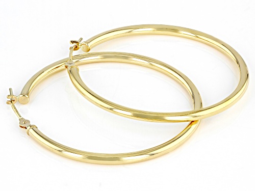 14K Yellow Gold 35MM Tube Hoop Earrings