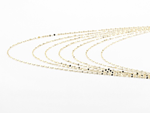 10K Yellow Gold Diamond Cut Multi-Layer Valentino Necklace - Size 18