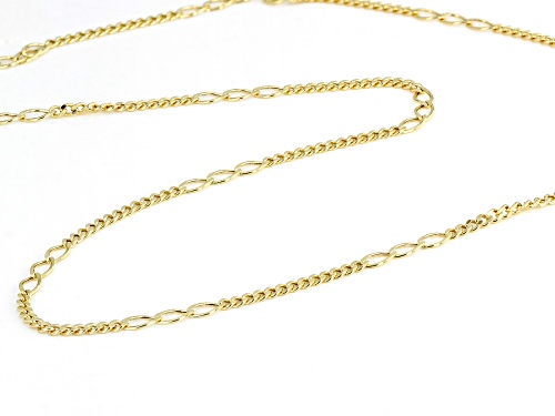 Splendido Oro™ 14K Yellow Gold Curb and Oval Station Link Fashion Chain - Size 20