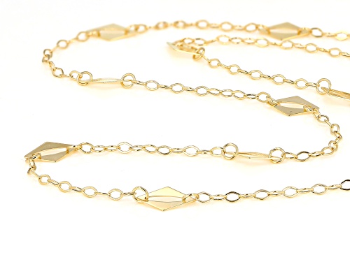 10K Yellow Gold Diamond Shape Station Necklace - Size 26