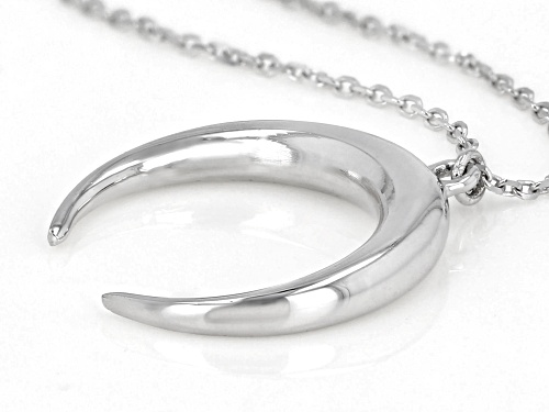 Splendido Oro™ 14K White Gold Diamond-Cut Crescent Horn Necklace - Size 18