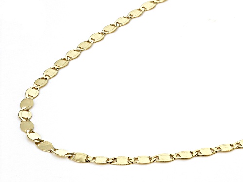 10K Yellow Gold Flat High Polish Valentino Chain - Size 18