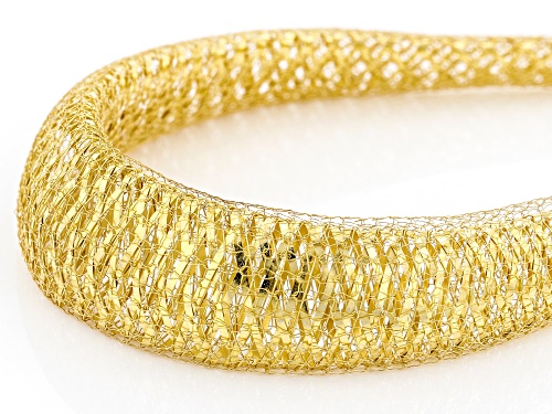 10K Yellow Gold Graduated Woven Omega Necklace - Size 18