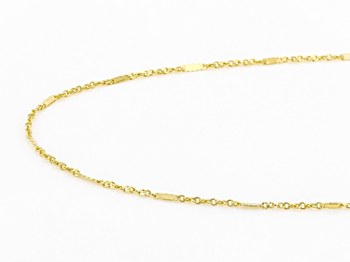 10K Yellow Gold 1MM Alternated Singapore Chain - Size 20