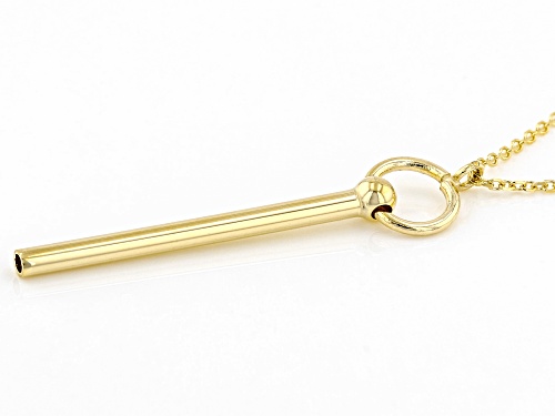 Splendido Oro™ 14K Yellow Gold Diamond-Cut Vertical Tube Bar Necklace