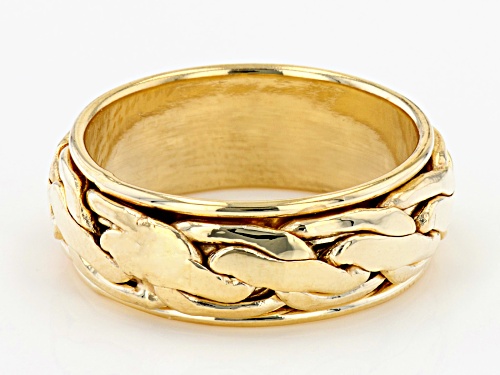 10K Yellow Gold Rope Link Design Spinner Band Ring - Size 7